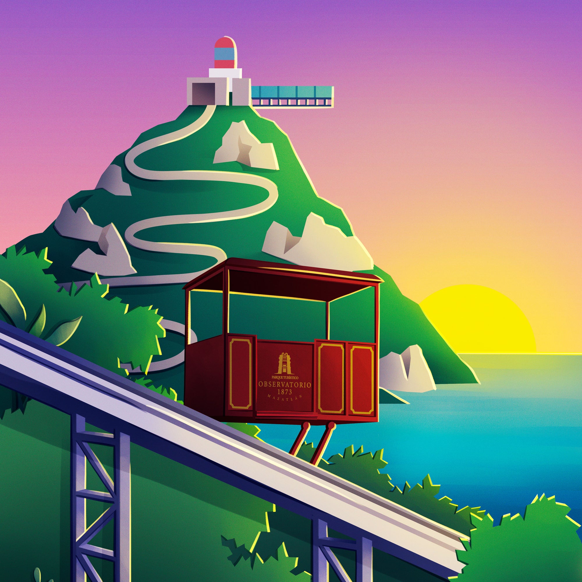 Ilustración Funicular by Karly B